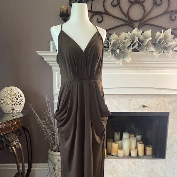 BCBGeneration Dresses & Skirts - BCBGeneration faux wrap dress in olive brown